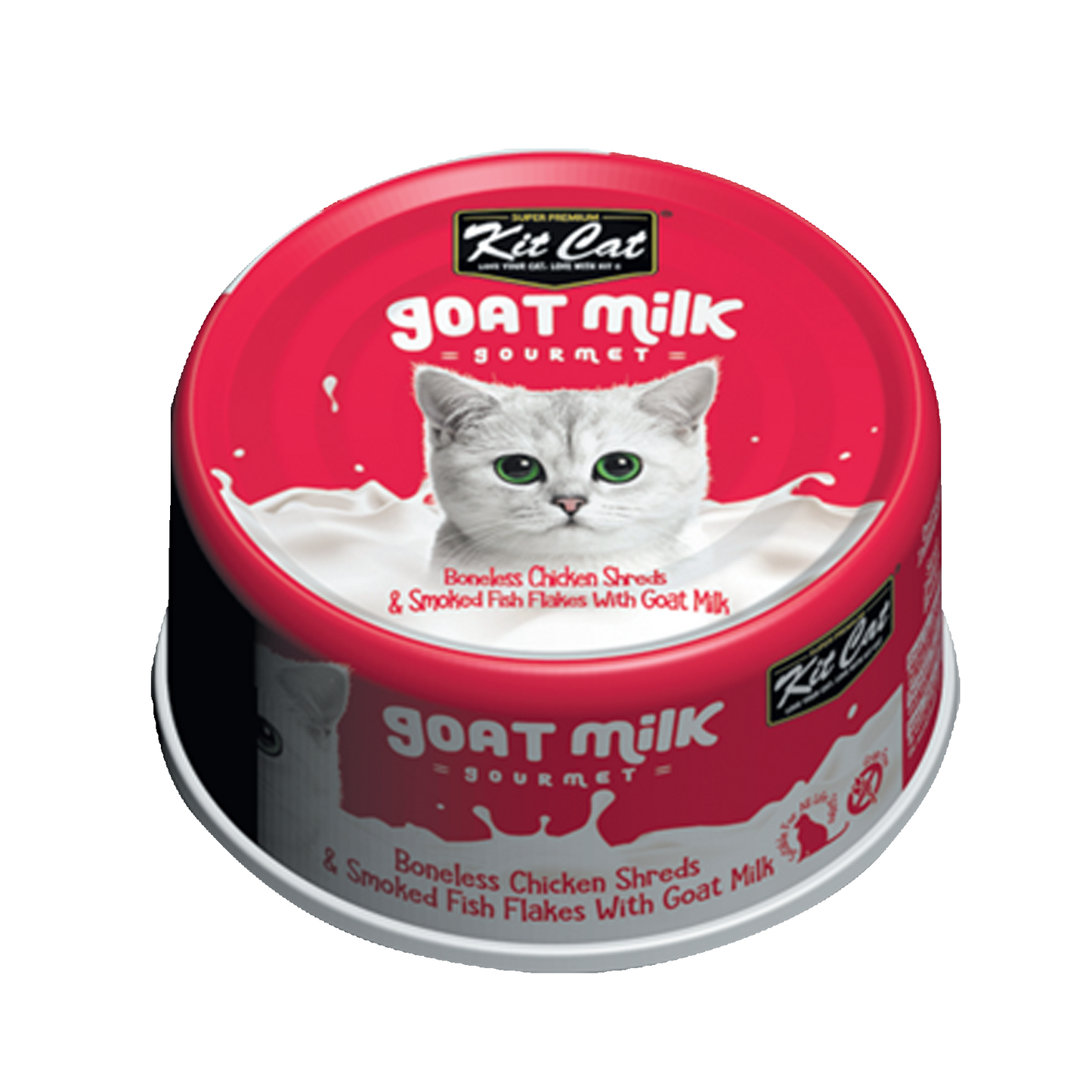 Kit Cat Boneless Chicken Shreds & Smoked Fish Flakes With Goat Milk 70gx24pcs