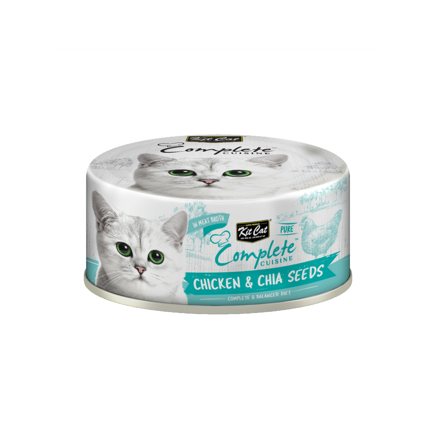 Kit Cat Complete Cuisine-Chicken & Chia Seeds 70g Can