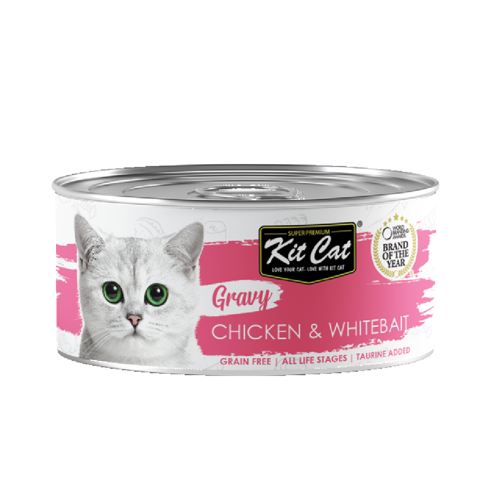 Kit Cat Gravy Canned Food (Chicken & Whitebait) 70G Can