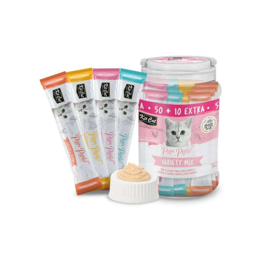 Kit Cat Purr Puree Variety Mix (60 sachets x 15g) 900grm.