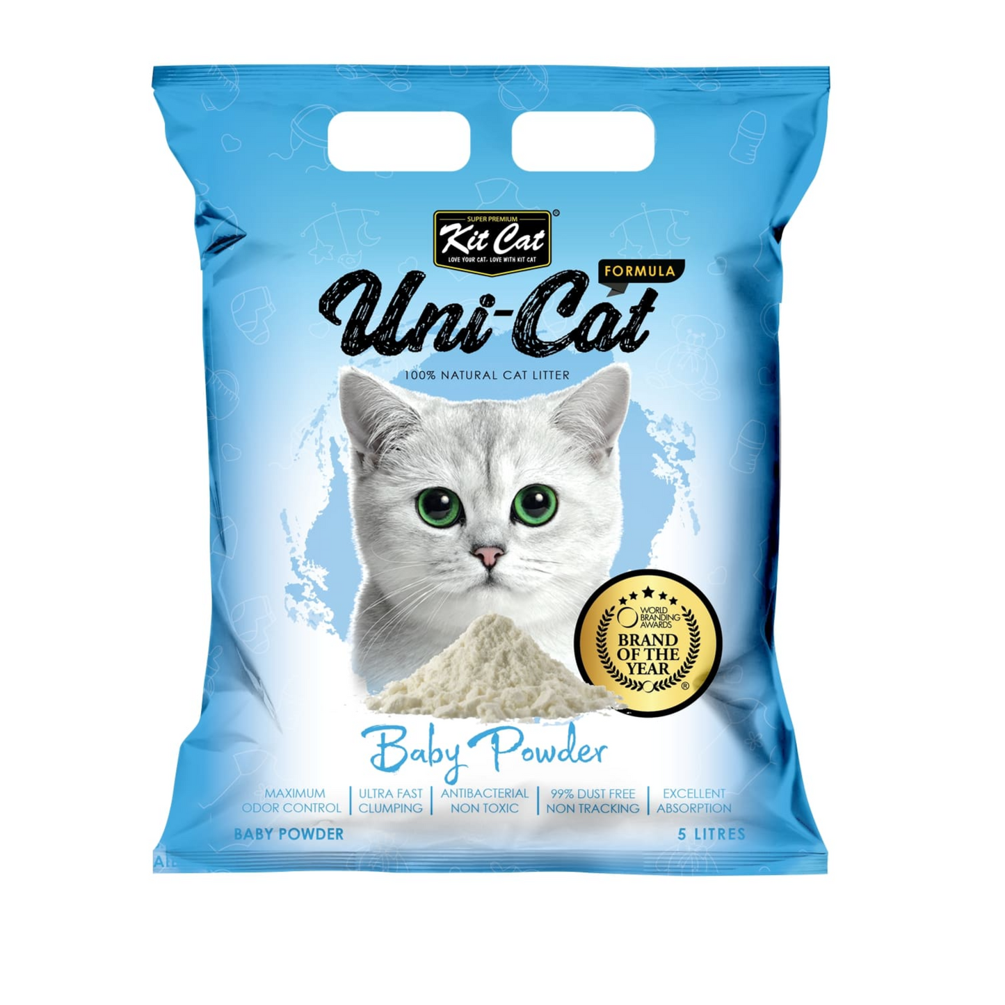 Kit Cat Uni-Cat Cat Litter Baby Powder 5L