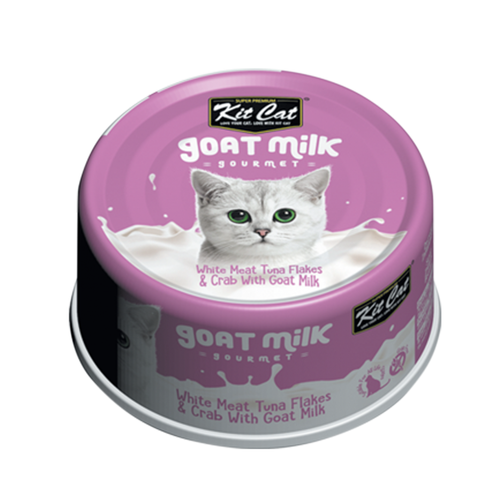 Kit Cat White Meat Tuna Flakes & Crab With Goat Milk 70g Can