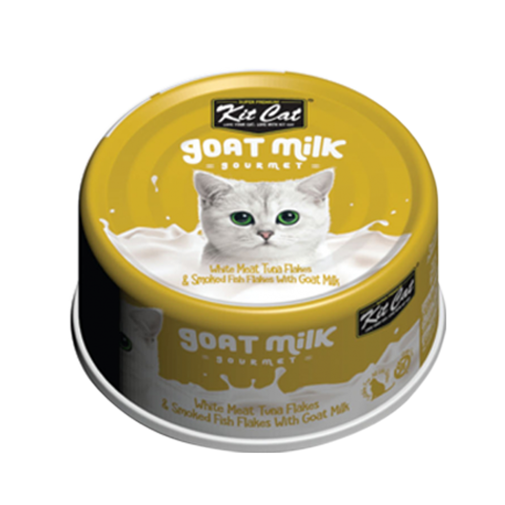 Kit Cat White Meat Tuna Flakes & Smoked Fish Flakes With Goat Milk 70gx24pcs