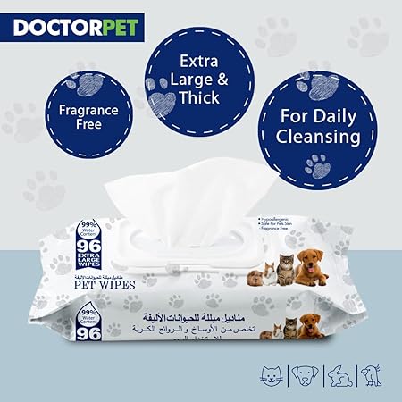 Doctor Pet Pet Wipes 96's