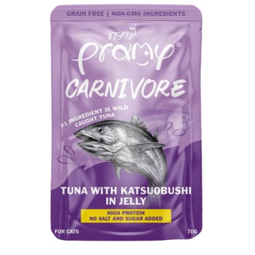 Pramy Carnivore Tuna with Katsuobushi in Jelly 70g Pouch