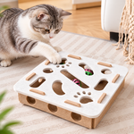 Cat Toy Treasure Hunt Puzzle Box -  Beige