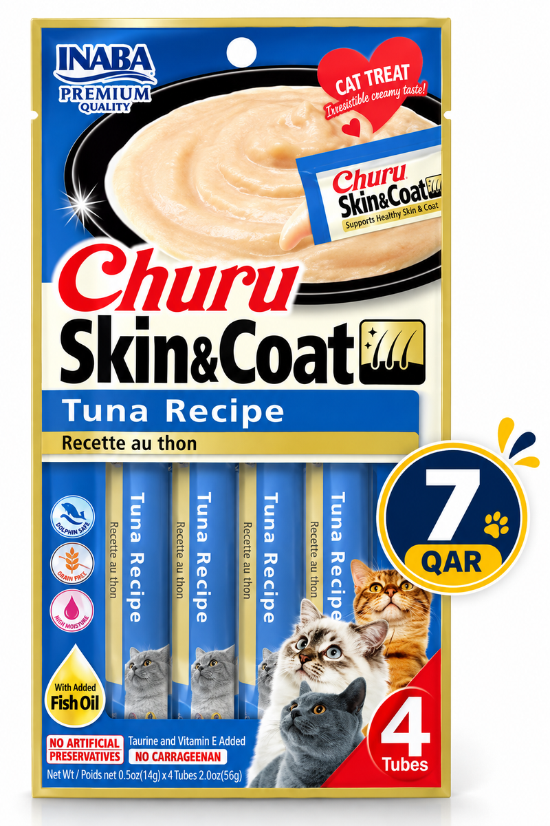 Churu Skin & Coat Tuna Recipe 4 tubes 56g — 14gX4 Tubes