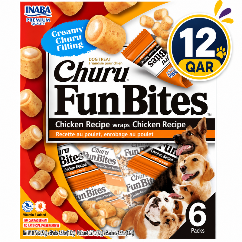 Churu Fun Bites Chicken Recipe wraps Chicken 22gx6 Pouches  (EX)