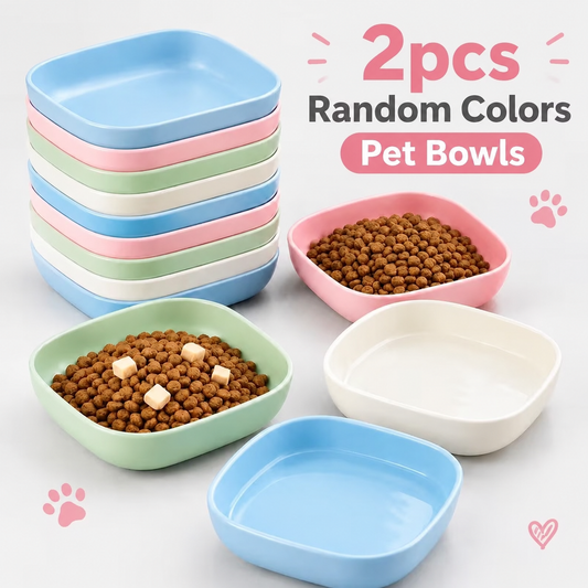 2pcs Cat & Dog Feeding Bowls, Bowls & Feeders