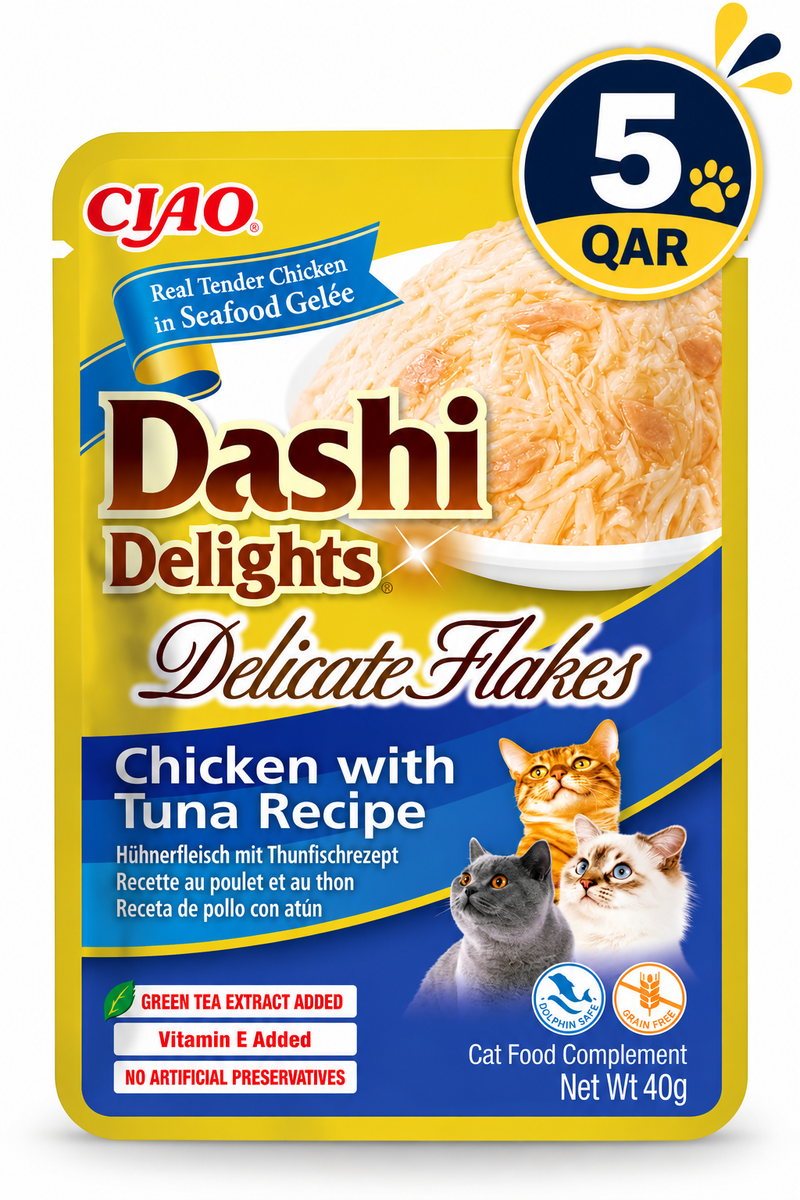 Dashi Delights Delicate Flakes Chicken with Tuna Recipe 40g