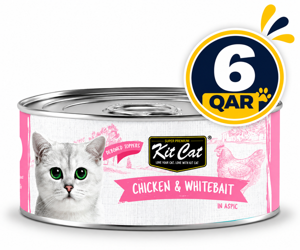Kit Cat Deboned Chicken & Whitebait Toppers 80g  Can