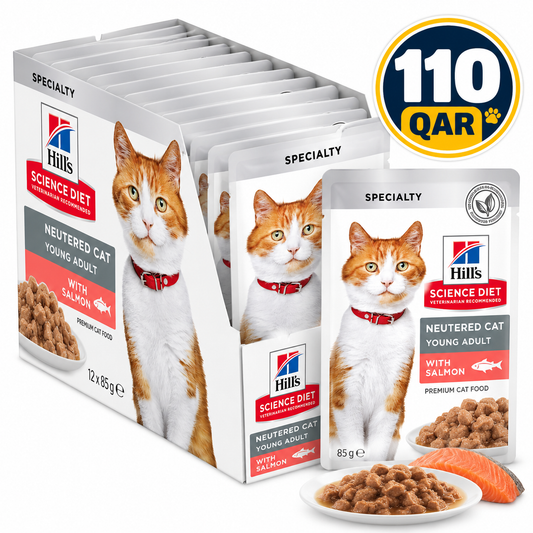 Hill’s Science Plan Sterilised Cat Adult Cat Wet Food With Salmon Pouches 85gx12