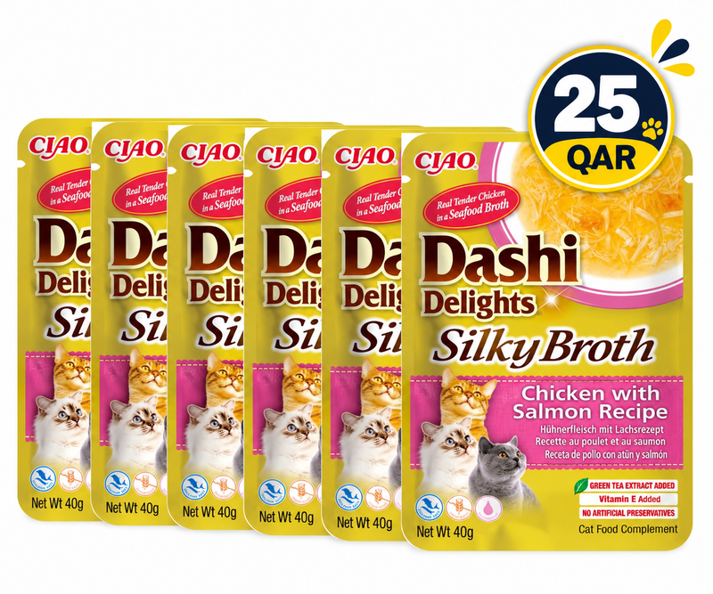 Dashi Delights Silky Broth Chicken with Salmon Recipe 40g x6 pouches