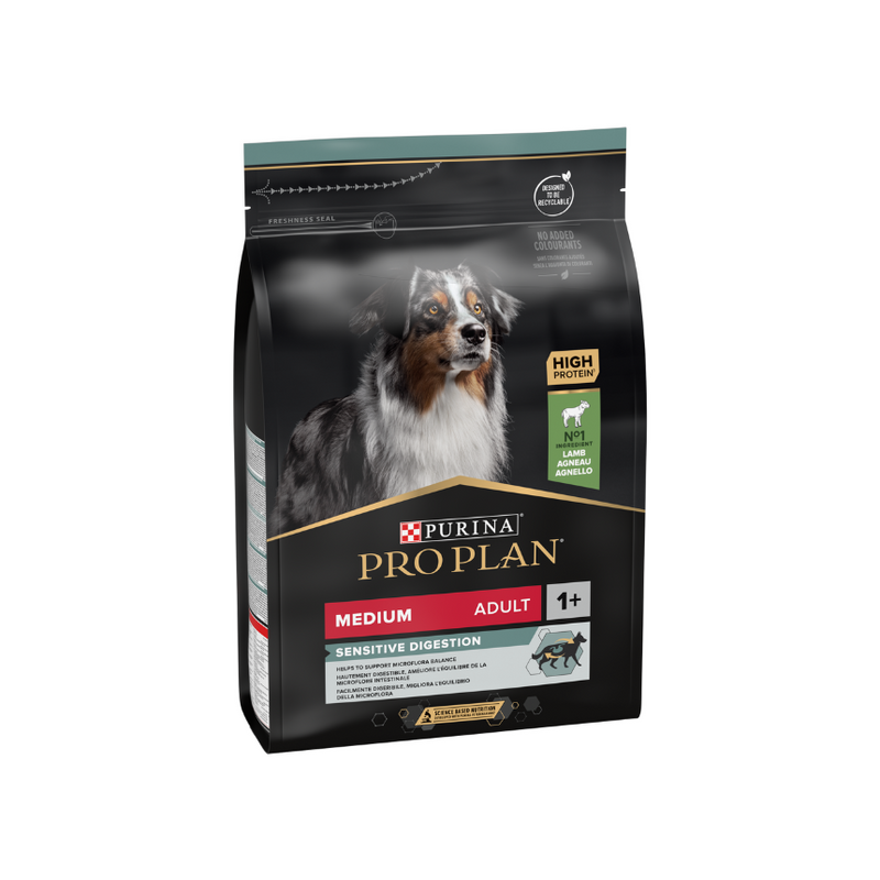 Purina Pro Plan Sensitive Digestion Medium Adult, Dry Dog food with Lamb, 3 kg