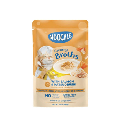 MOOCHIE CREAMY BROTH WITH SALMON & KATSUOBUSHI 40g POUCH