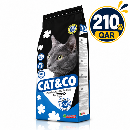 CAT & CO Adult Fish Dry Cat Food with Tuna & Omega 3 & 6 – 20kg