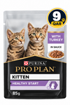 Purina Pro Plan Kitten Wet Cat Food, Turkey in Gravy 85g