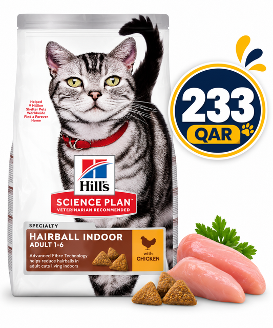 Hills Science Plan Hairball Indoor Feline Food with Chicken 3kg