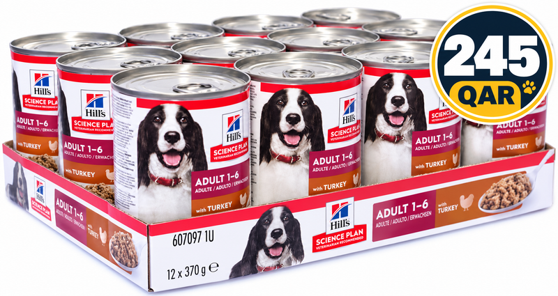 Hill's Science Plan Adult Canine Food with Turkey 370gx12