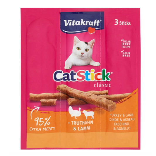 Vitakraft Cat Sticks Mini Turkey & Lamb 18g – 3pcs