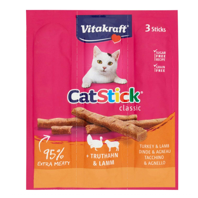Vitakraft Cat Sticks Mini Turkey & Lamb 18g – 3pcs