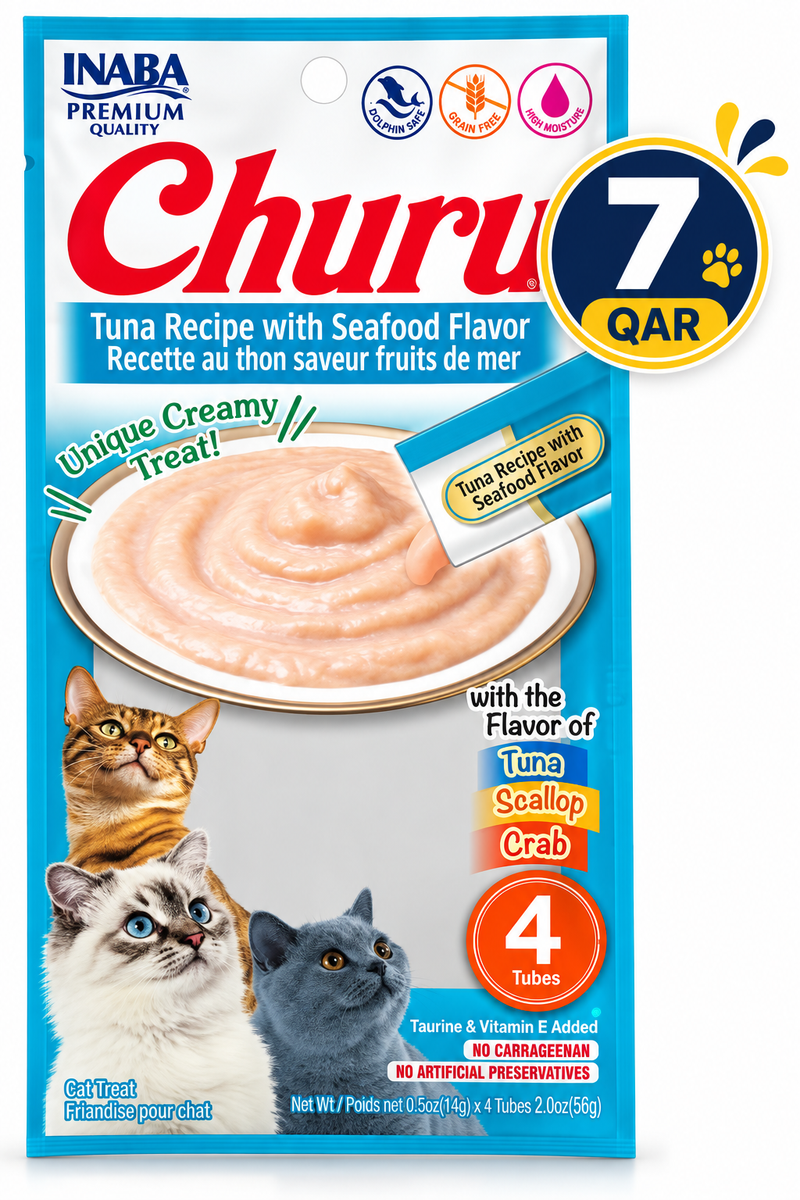 Churu Tuna Recipe with Seafood Flavor 4 tubes 56g — 14gX4 Tubes