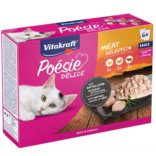VITAKRAFT CAT WET FOOD POESIE DELISAUCE MULTIPACK MEAT 510G