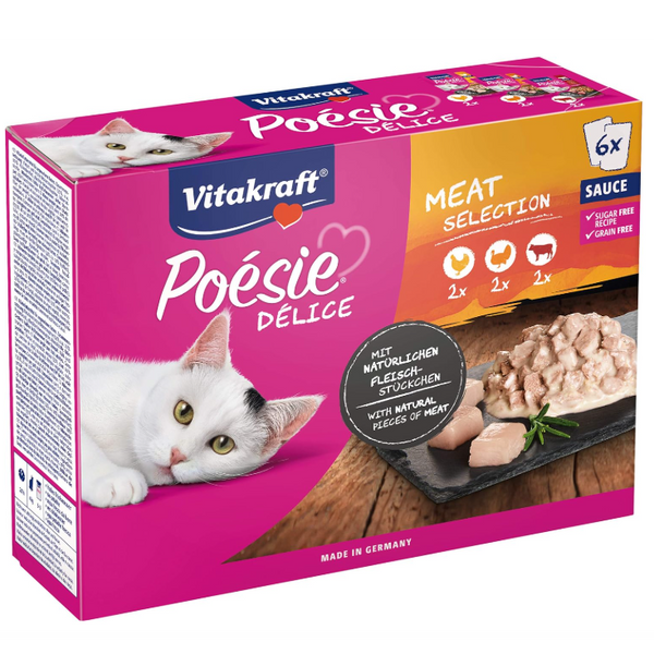 VITAKRAFT CAT WET FOOD POESIE DELISAUCE MULTIPACK MEAT 510G