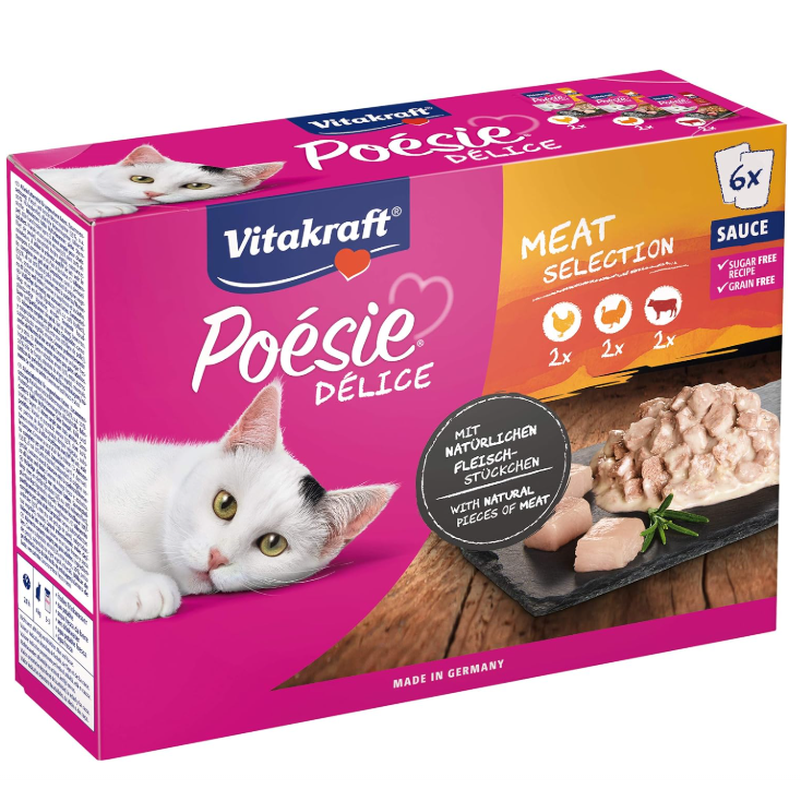 VITAKRAFT CAT WET FOOD POESIE DELISAUCE MULTIPACK MEAT 510G