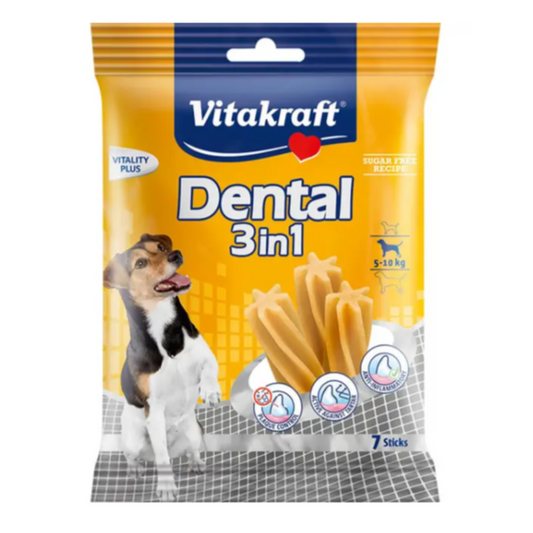 Vitakraft Dog Treat Dental 3in1 Small 120g – 7pcs