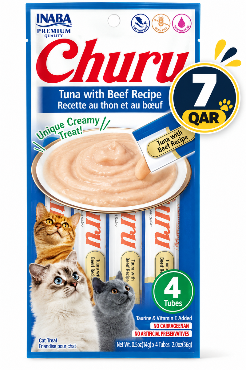 Churu Tuna with Beef Recipe 4 tubes 56g — 14gX4 Tubes