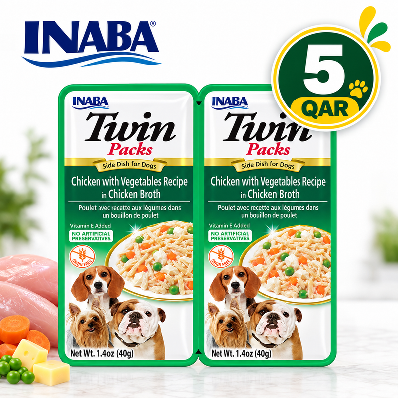 Inaba Grain-Free Chicken & Vegetables Wet Dog Food for Small to Medium Breeds 2x40g