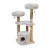 MARSEILLE – Pine Wood,  Plush & Jute Multi-Level  Design – Cats – Scratching  Tree – 49×49×122 cm