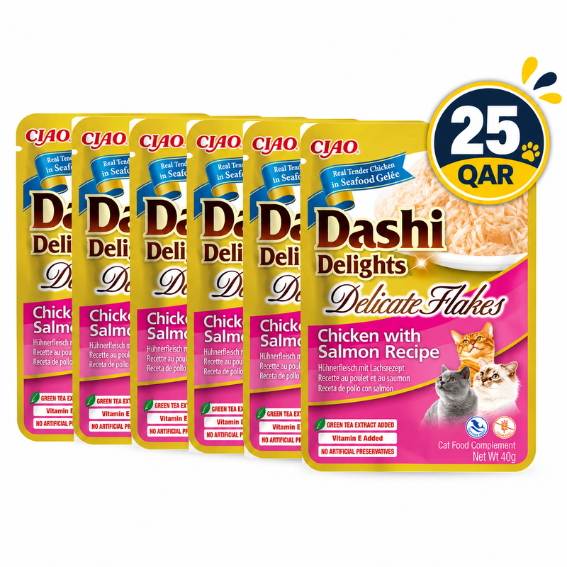 Dashi Delights Delicate Flakes Chicken with Salmon Recipe 40gx6 pouches