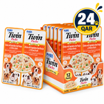 Inaba Churu Grain-Free Chicken & Beef with Vegetables Wet Dog Food for Small Breeds 2x40g (6 Twin Cu