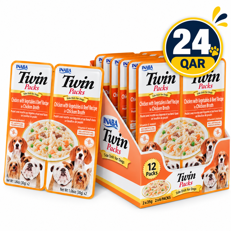 Inaba Churu Grain-Free Chicken & Beef with Vegetables Wet Dog Food for Small Breeds 2x40g (6 Twin Cu