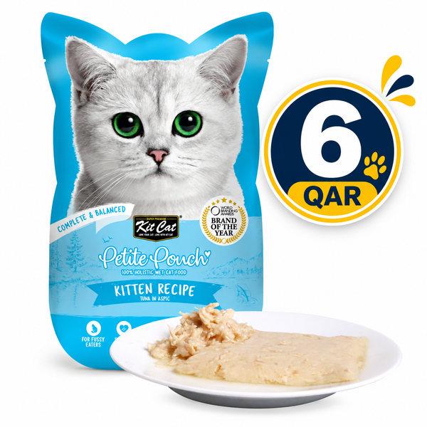 Kit Cat Petite Pouch Complete & Balanced Kitten Tuna In Aspic  70g Pouch