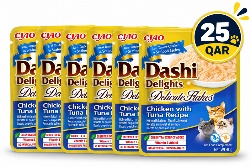 Dashi Delights Delicate Flakes Chicken with Tuna Recipe 40gx6 pouches