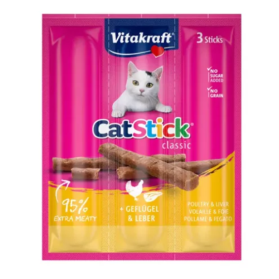 Vitakraft Cat Stick Mini Poultry & Liver 18g – 3pcs