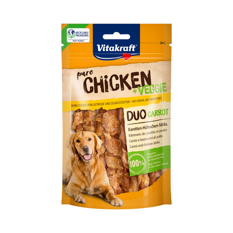 Vitakraft Dog Treat Duo Chicken &amp; Veggie Carrot Sticks 80g