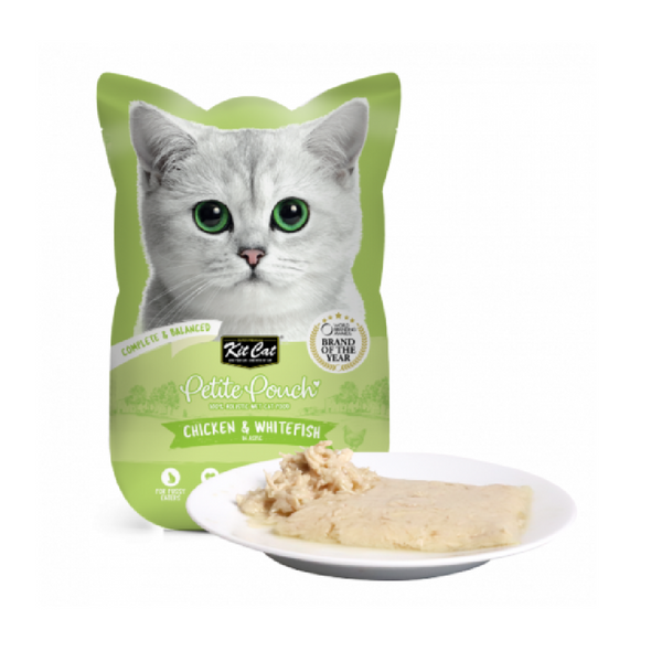 Kit Cat Petite Pouch Complete & Balanced Chicken & Whitefish In Aspic 70g