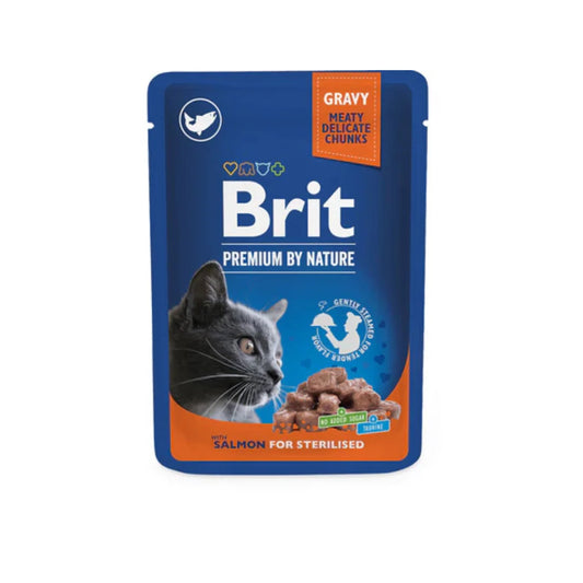 Brit Premium Cat Pouches Salmon for Sterilised 100 g