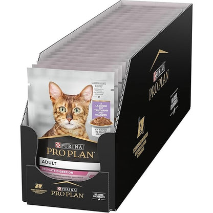 Purina Pro Plan Delicate Digestion Adult Wet Cat Food, Turkey in Gravy, 26 x 85g Box