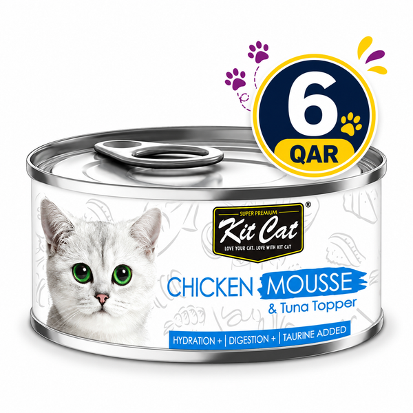 Kit Cat Chicken Mousse & Tuna Toppers – 80g Can