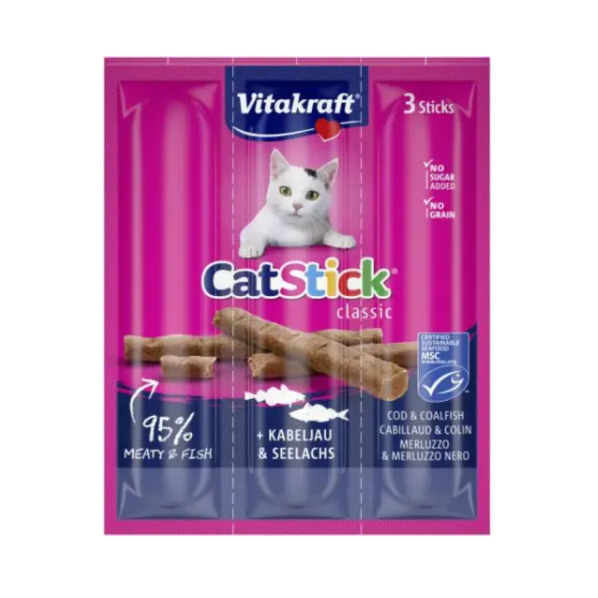 Vitakraft Cat Stick Mini Cod &amp; Tuna 18g – 3pcs