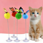 Butterfly Cat Interactive Toy with Suction Cup