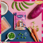 Moochie CASSEROLE WITH SALMON (BEAUTY SKIN ) 12x85g Pouchs — (12x4) x 85g(48Pouchs)
