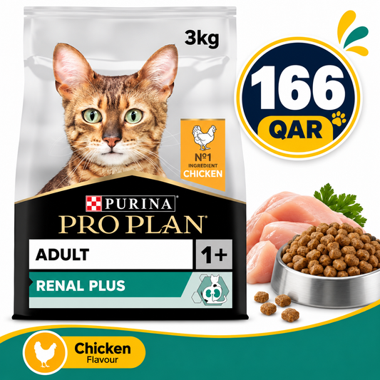 Purina Pro Plan Adult Renal Plus Everyday Dry Cat Food with Chicken, 3 kg