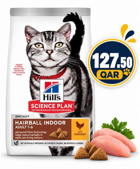 Hills Science Plan Hairball Indoor Feline Food with Chicken 1.5kg