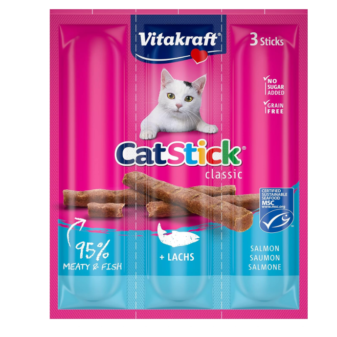 Vitakraft Cat Sticks Mini Salmon & Trout 18g – 3pcs